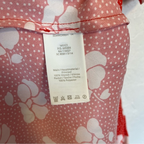 Boden Ruth Rosehip Primrose Floral Midi Dress Red Polka Dot 2R - Picture 7 of 15